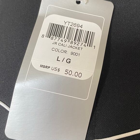 NEW ASICS Junior's Cali Track Sports Jacket Black Size Large Full Zip Soccer - Picture 3 of 5